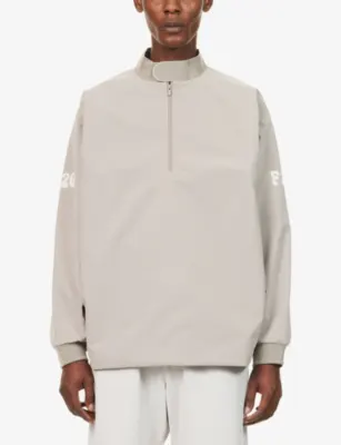 FEAR OF GOD ESSENTIALS Half-Zip Logo-Print Soft-Shell Track Jacket detail 3