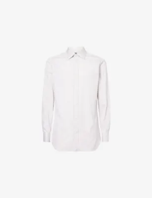 DUNHILL Bengali-Stripe Regular-Fit Cotton and Silk-Blend Shirt - 15.75
