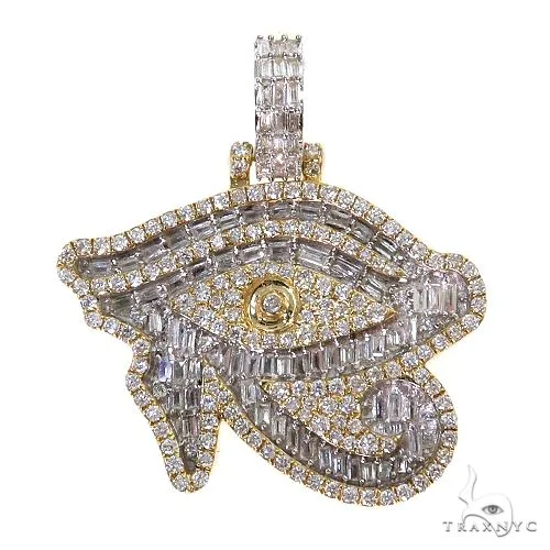 JALGAS - AMERICAS GOLD Baguette Diamond Evil Eye Pendant 69710 in Yellow – Pendant