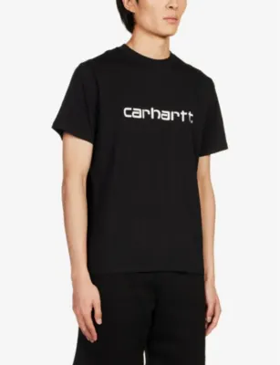 CARHARTT WIP Script logo-print cotton-jersey T-shirt detail 3
