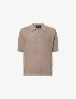 REPRESENT Beverly Open-Collar Cotton-Knit Polo Top
