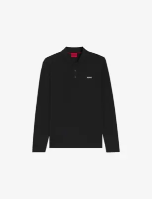 HUGO Logo-Print Cotton-Piqué Polo Shirt