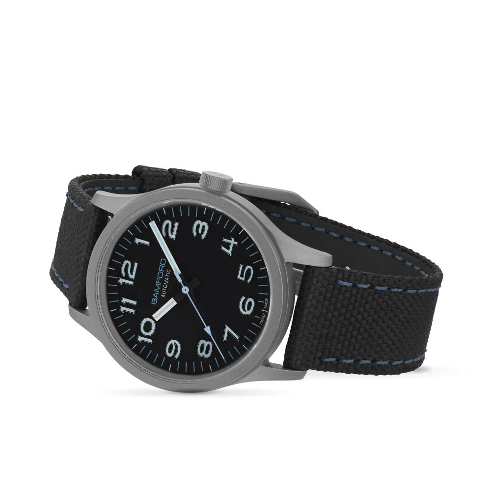 Bamford B80 Modern 39mm Mens Watch - Black And Blue in Black, additional product view 2