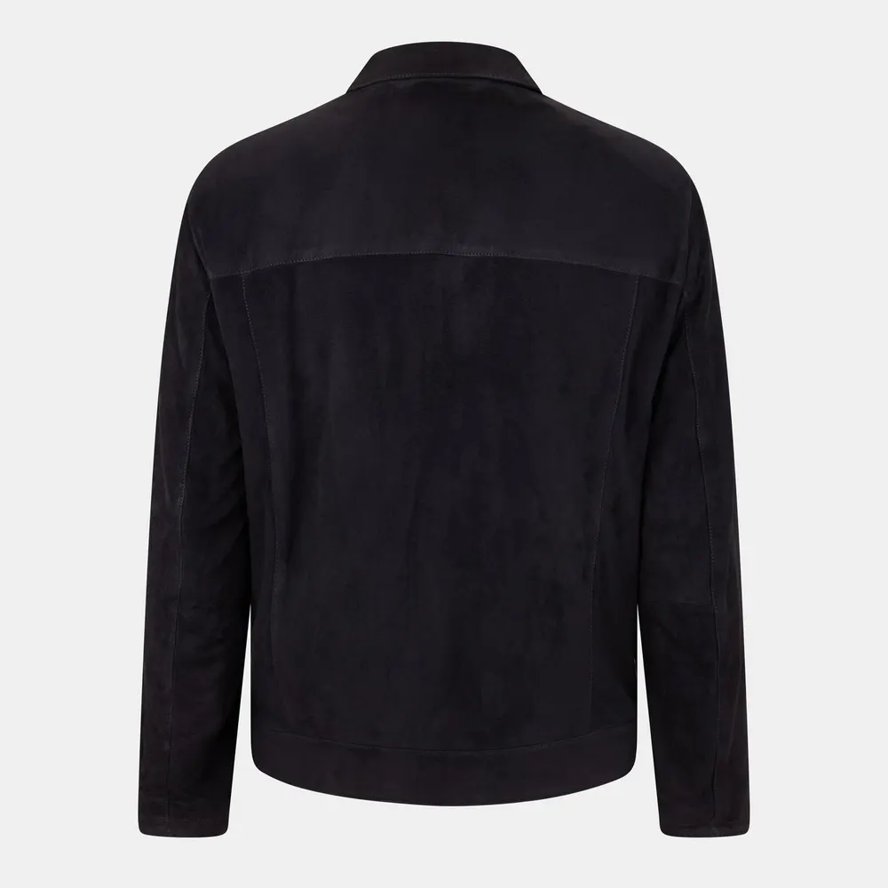 Brioni Men's Suede Long Sleeve Slim Fit Leather Jacket detail 2