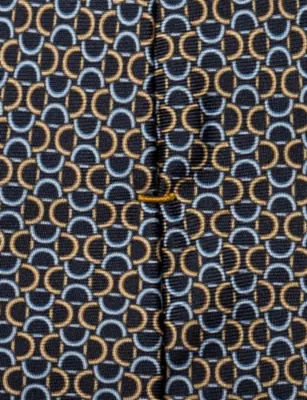 ETON Geometric-Print Silk Tie detail 2