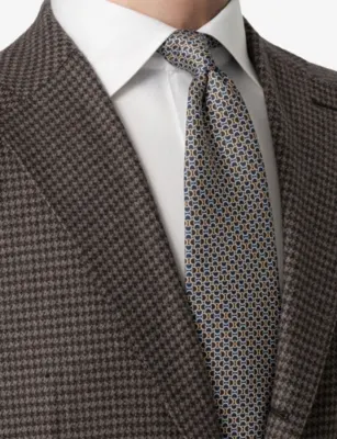 ETON Geometric-Print Silk Tie detail 3