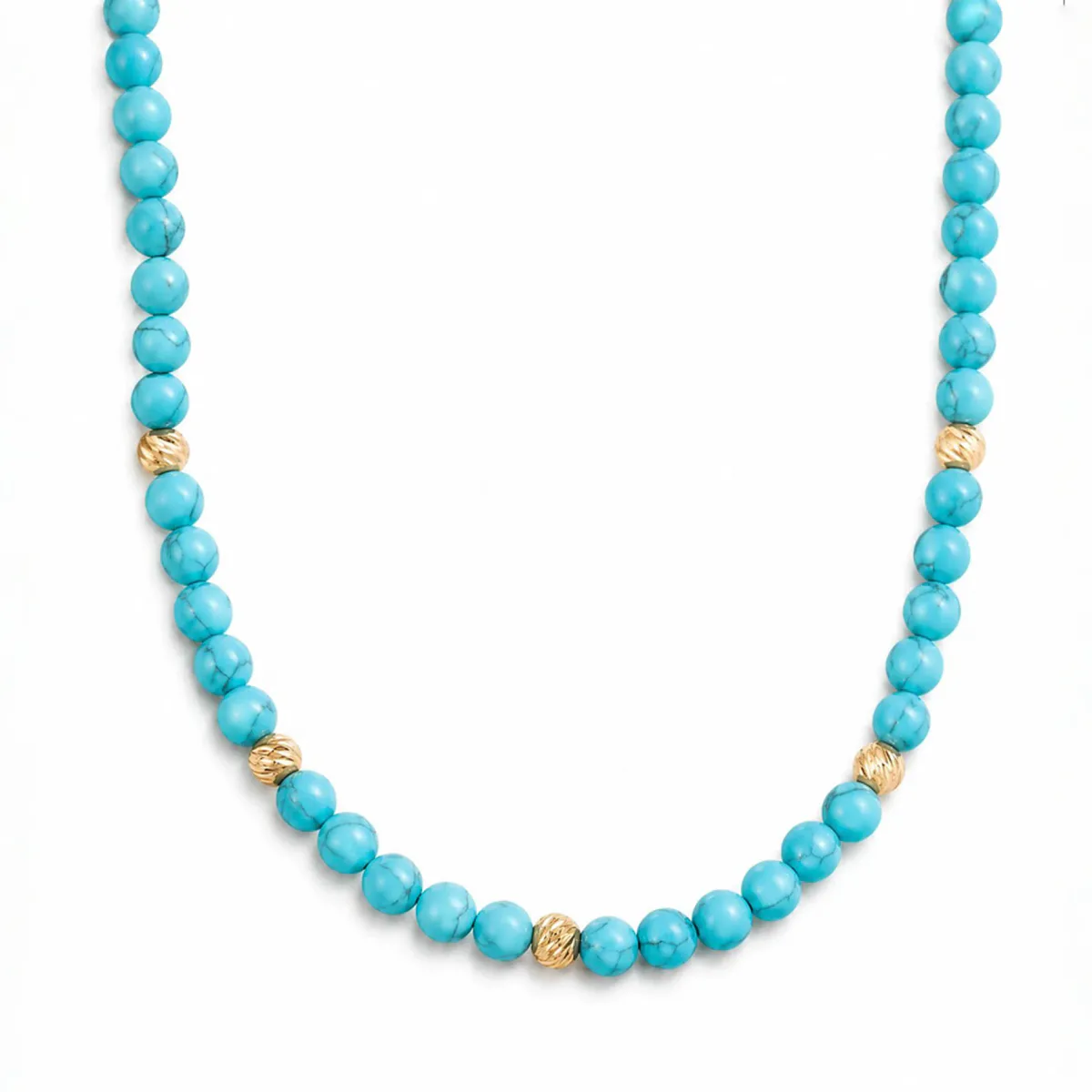 EMMA - For Him MERCHANDISE Gemstone and Gold Bead Necklace 71310 in Green Agate / 16 Inches – Necklaces