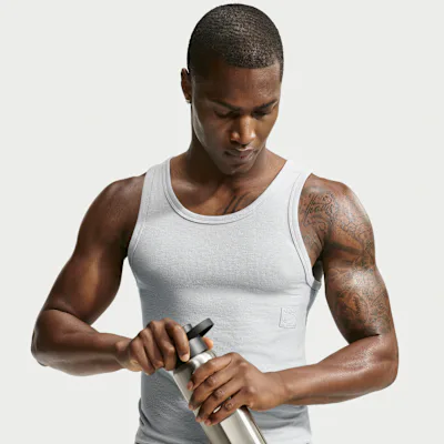 Nike N.A.C. Men's Dri-FIT Ribbed Tank Top - Light Smoke Grey/Light Smoke Grey