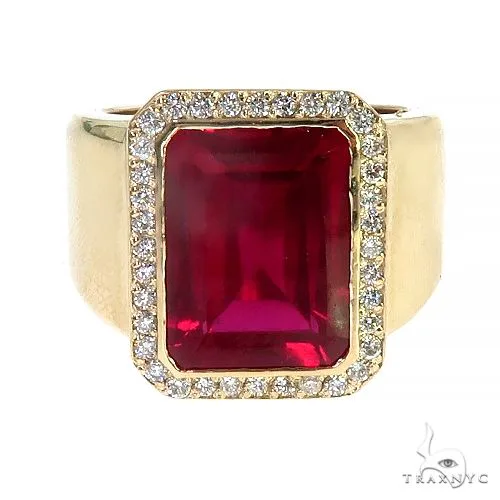 RINA - For Him FACTORY 14K Gold Ruby and Diamond Ring 66797 in Rose Gold / 8 – Ring