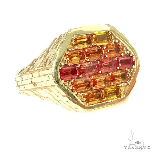 PIA - For Him GEMSTONES Fire Sapphire Brick Hexagon Ring 66768 in Rose / 7 – Ring