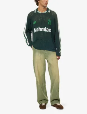 NAHMIAS Brand-Motif Long-Sleeve Cotton Football Top detail 2