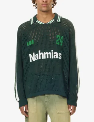 NAHMIAS Brand-Motif Long-Sleeve Cotton Football Top detail 3