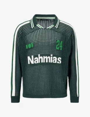 NAHMIAS Brand-Motif Long-Sleeve Cotton Football Top
