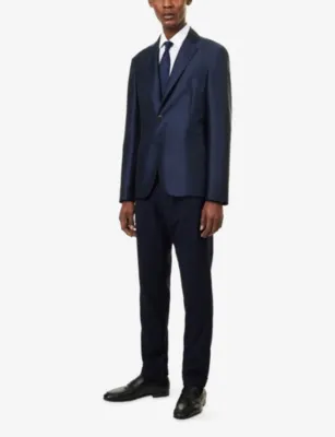 EMPORIO ARMANI Tropical Single-Breasted Wool and Silk-Blend Blazer - 38R detail 2