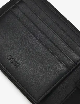 BOSS Logo-Debossed Trifold Leather Wallet detail 2