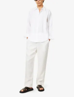CHE Regular-Fit Curved-Hem Linen Shirt detail 2