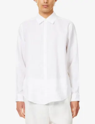 CHE Regular-Fit Curved-Hem Linen Shirt detail 3