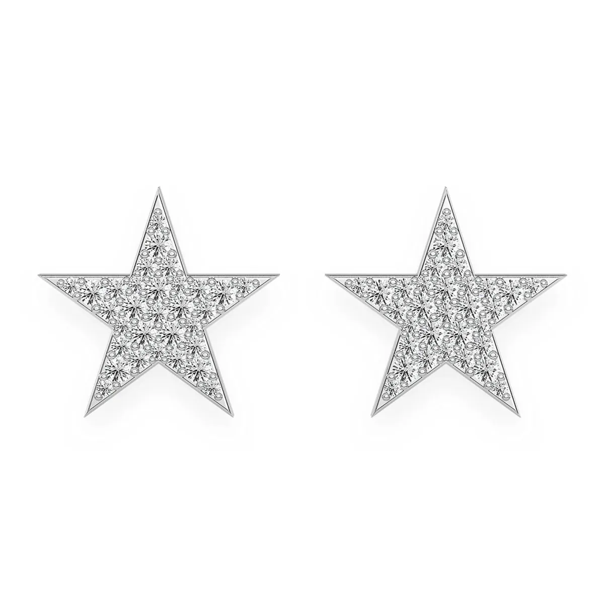 For Him Five Point Star Diamond Stud Earrings in White Gold / Natural Diamond – Earring