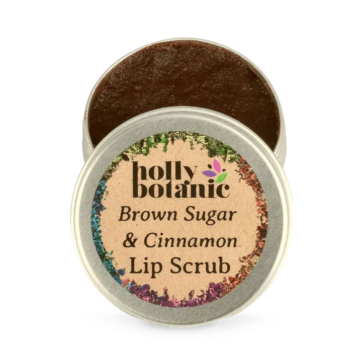 Holly Botanic Natural Lip Scrub | Brown Sugar & Cinnamon | 17g