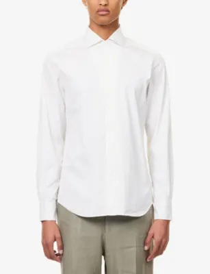 CORNELIANI Pinstripe Cotton Poplin Shirt - 15.75 detail 3