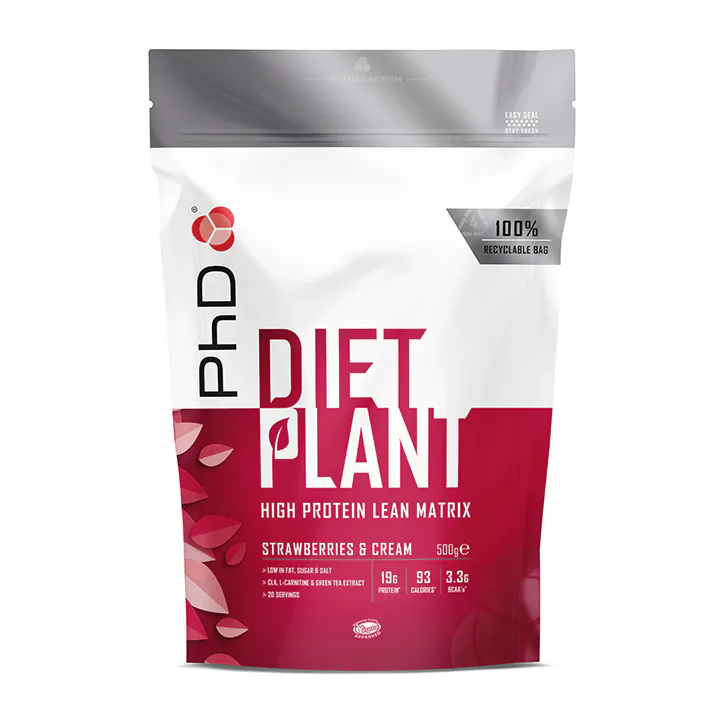 PhD Diet Plant Protein Powder Strawberries & Cream 500g