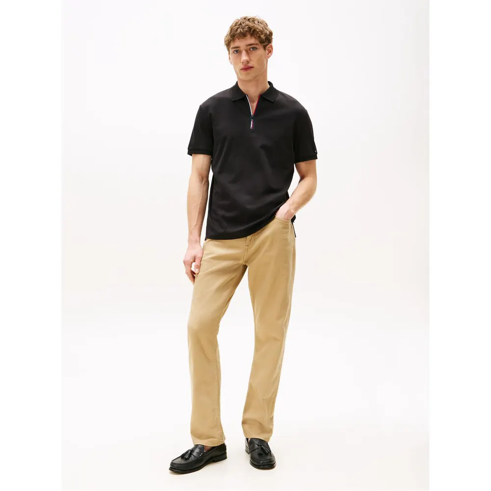 Tommy Hilfiger Signature Zip Placket Polo Shirt detail 3