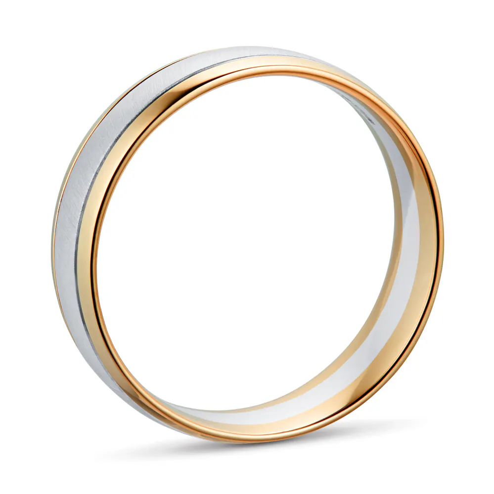 For Him Gents 9ct Gold Two Tone 6mm Fancy Court Wedding Band detail 3