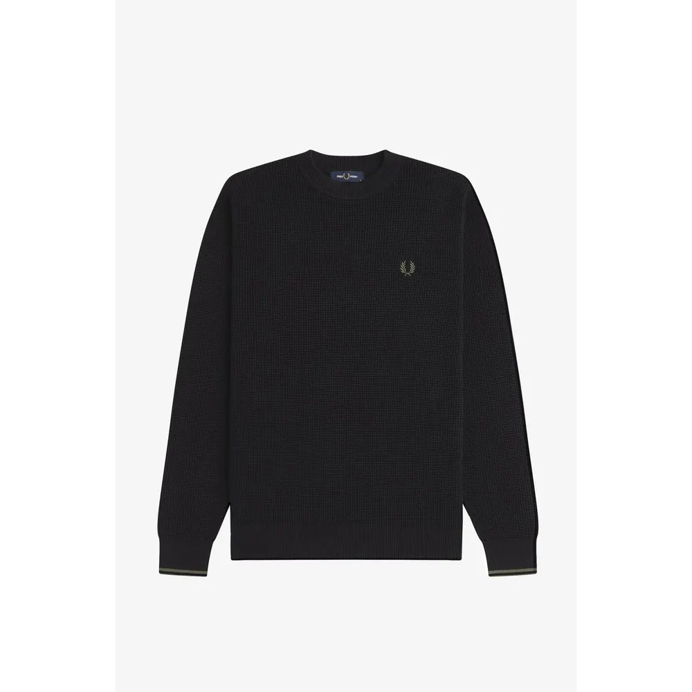 Fred Perry Men's Waffle Cotton Crew-Neck Jumper