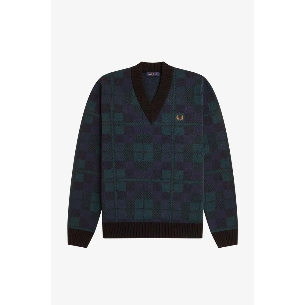 Fred Perry Men's BlackWatch Crew Neck Jumper