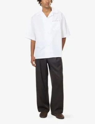 MARNI Logo-Print Short-Sleeve Cotton Shirt detail 2