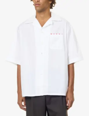 MARNI Logo-Print Short-Sleeve Cotton Shirt detail 3