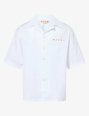 MARNI Logo-Print Short-Sleeve Cotton Shirt