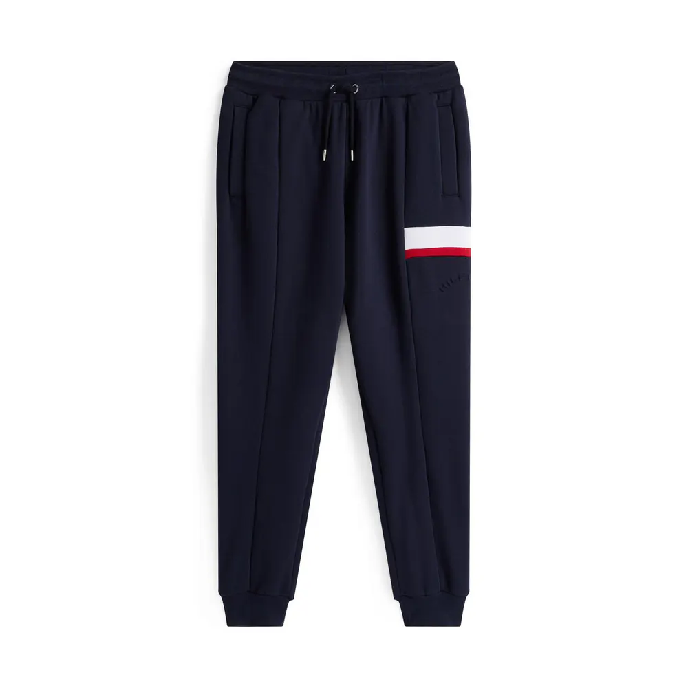 Tommy Hilfiger Men's Sleeve Tape Fleece Tapered Fit Joggers