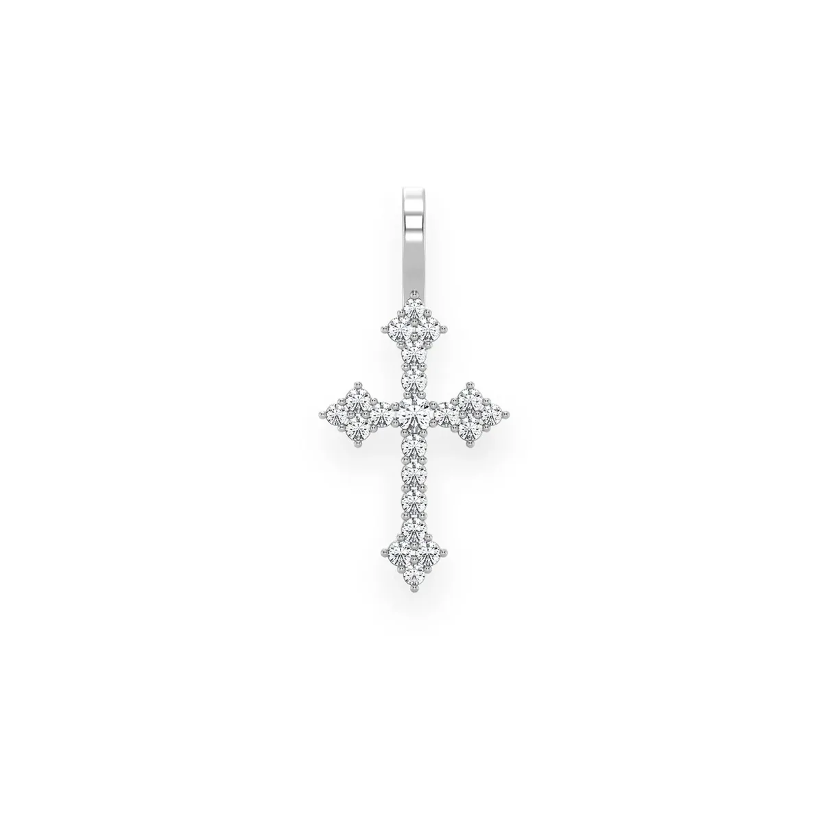 For Him Three Point Diamond Cross Pendant in 0.15ctw / White Gold / Natural Diamond – Pendant
