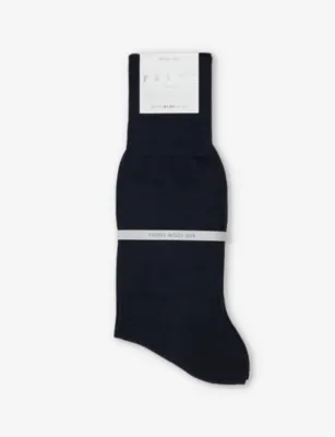 FALKE No3 wool-silk socks - 9-9.5 in 6370 DARK NAVY – Mens | Underwear & socks | Socks | Plain Socks