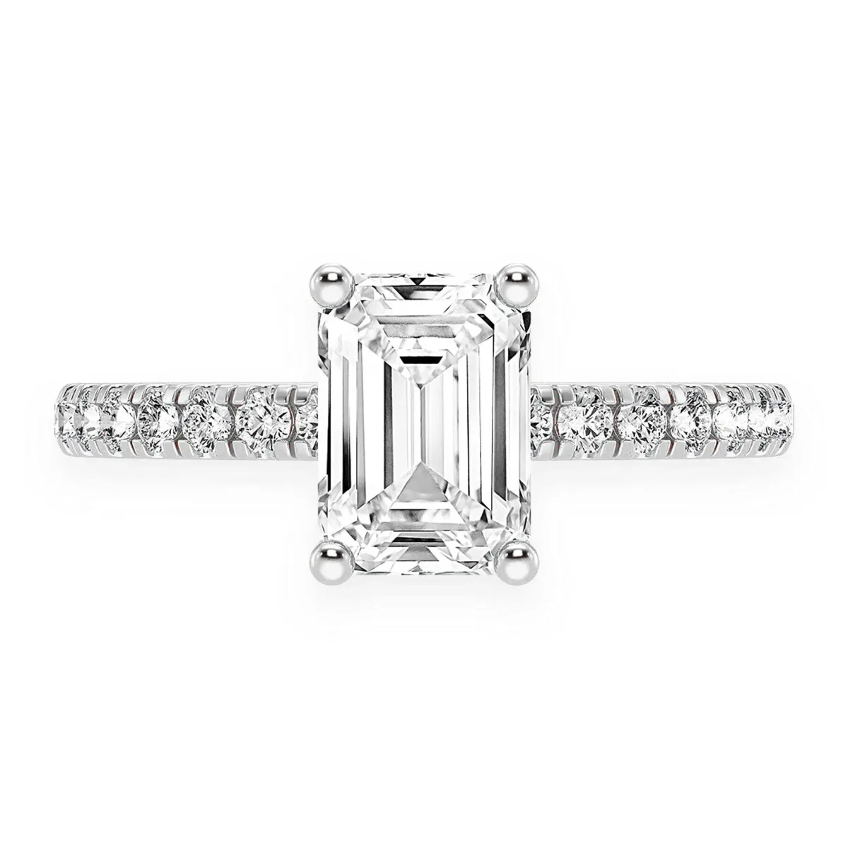 For Him 1ct Emerald Cut Under Halo Diamond Ring in Rose Gold / 1.00ctw Emerald Diamond (G/VS) / Lab Grown Diamond – Ring