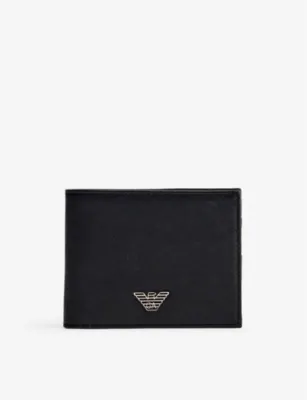 EMPORIO ARMANI Brand-plaque billfold woven wallet