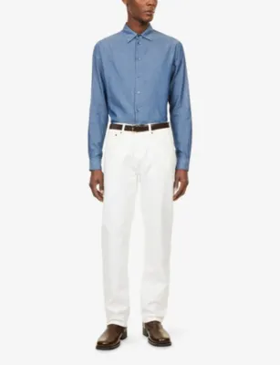 EMPORIO ARMANI Long-Sleeve Classic-Collar Cotton Shirt detail 2
