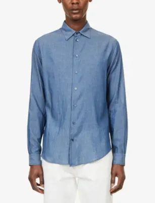 EMPORIO ARMANI Long-Sleeve Classic-Collar Cotton Shirt detail 3