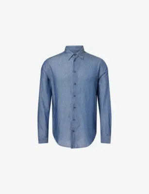 EMPORIO ARMANI Long-Sleeve Classic-Collar Cotton Shirt