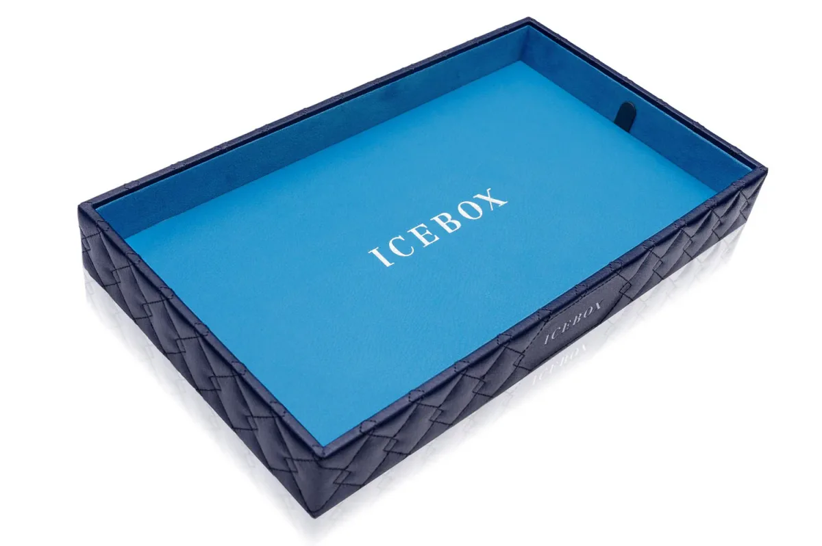 For Him 2-Inch Leather Vault Tray in Navy – Storage
