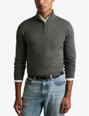 REISS Blackhall funnel-neck wool jumper detail 3