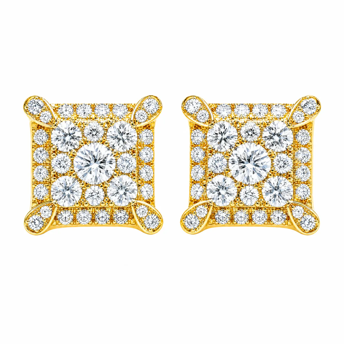 ANNA - CONSCIOUS DIAMONDS Square Cluster Diamond Stud Earrings 71104 in White Gold – Earrings
