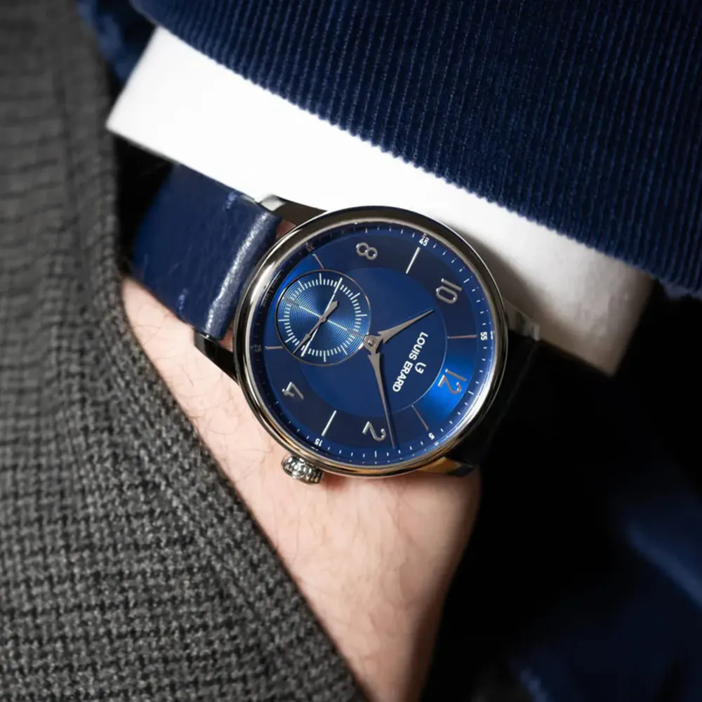Louis Erard Excellence Petite Seconde 39mm Unisex Watch Blue in Blue, additional product view 3