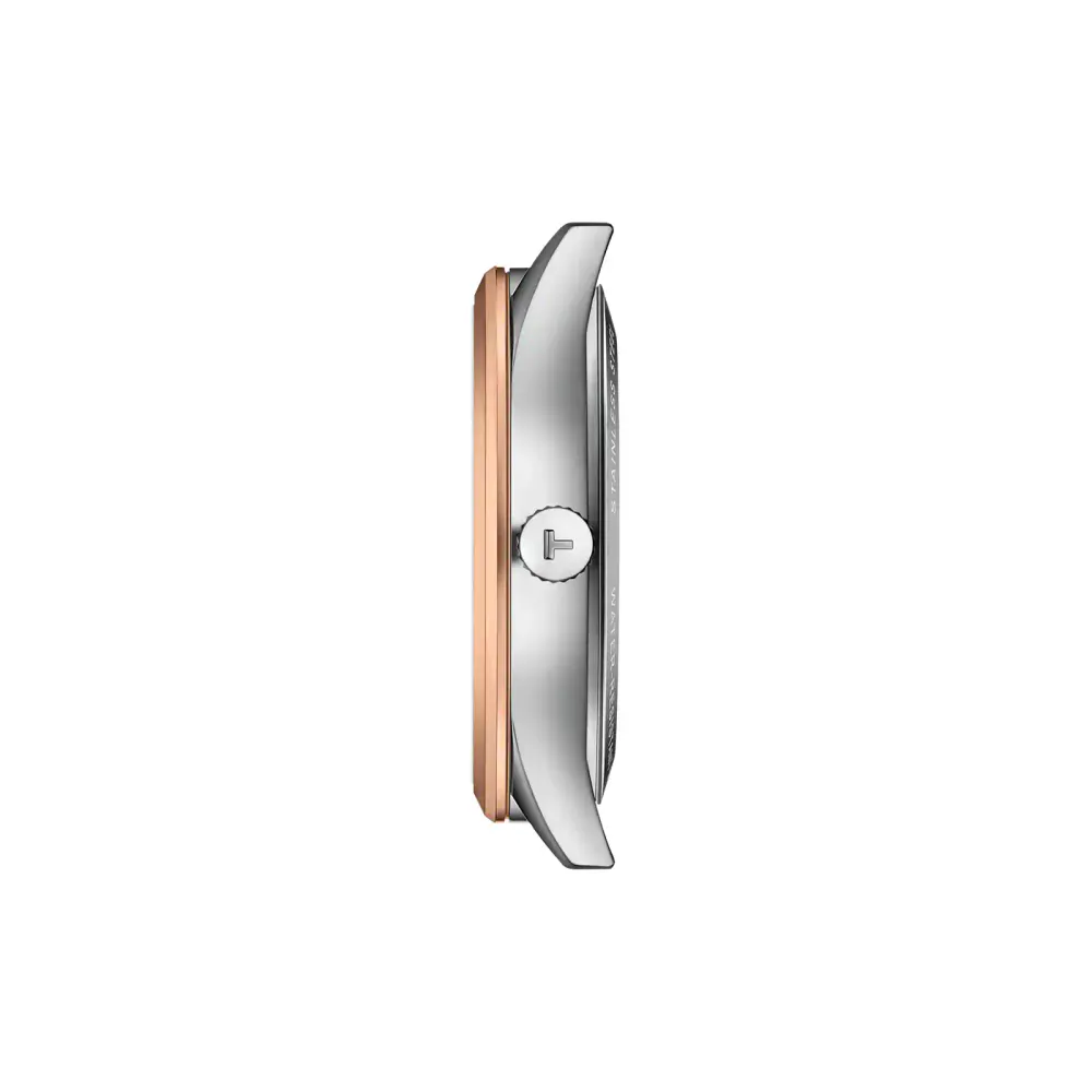Tissot Classic Dream 40mm Silver & Rose Gold Mens Watch detail 2