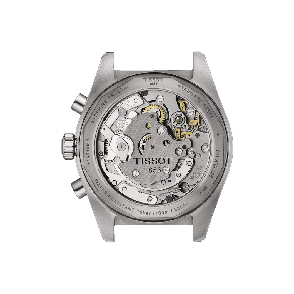 Tissot PR516 Mechanical Chronograph 41mm Mens Watch Black detail 3