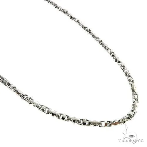 JALGAS - ASTOURIAN 18K White Gold Solid Fancy Link Chain 30 Inches 4.2mm 67156
