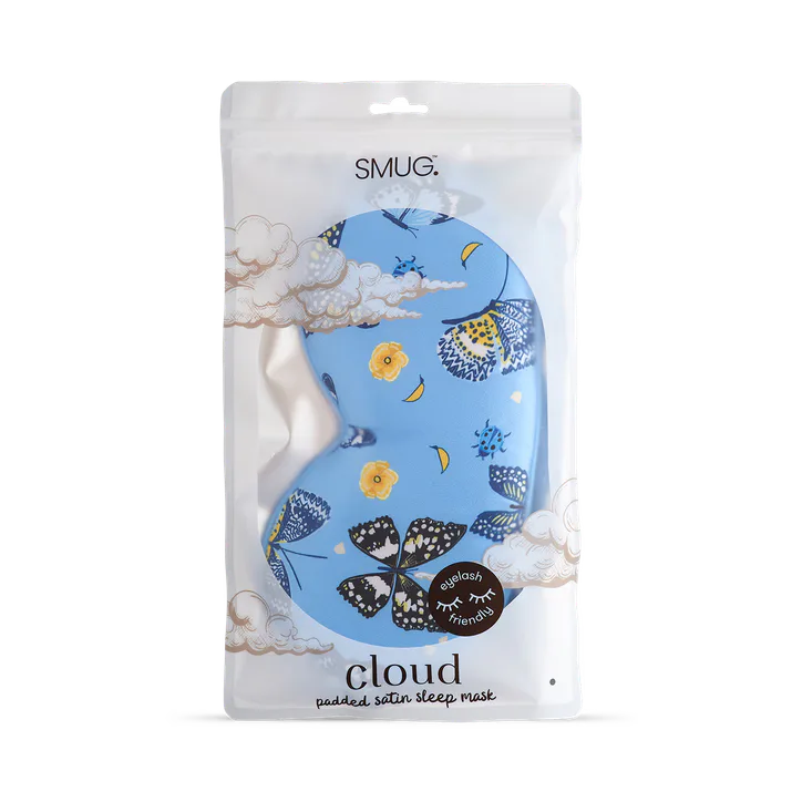 Smug Cloud Padded Satin Sleep Mask Butterflies detail 3