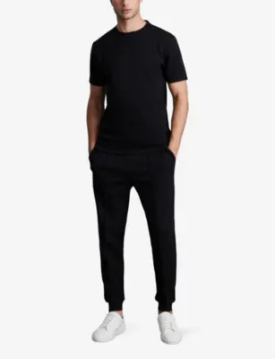 REISS Crewneck short-sleeve stretch-jersey T-shirt detail 2