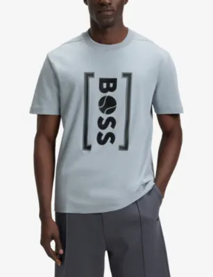 BOSS Logo-Print Short-Sleeve Cotton T-Shirt detail 3